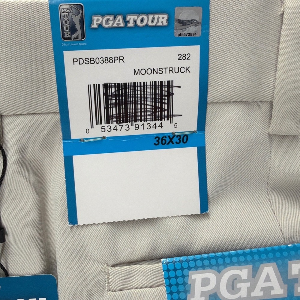 PGA Tour Ultimate Mens 36x30 Beige Golf Pants Stretch UPF 50 Motion Flex NWT New - Picture 9 of 16